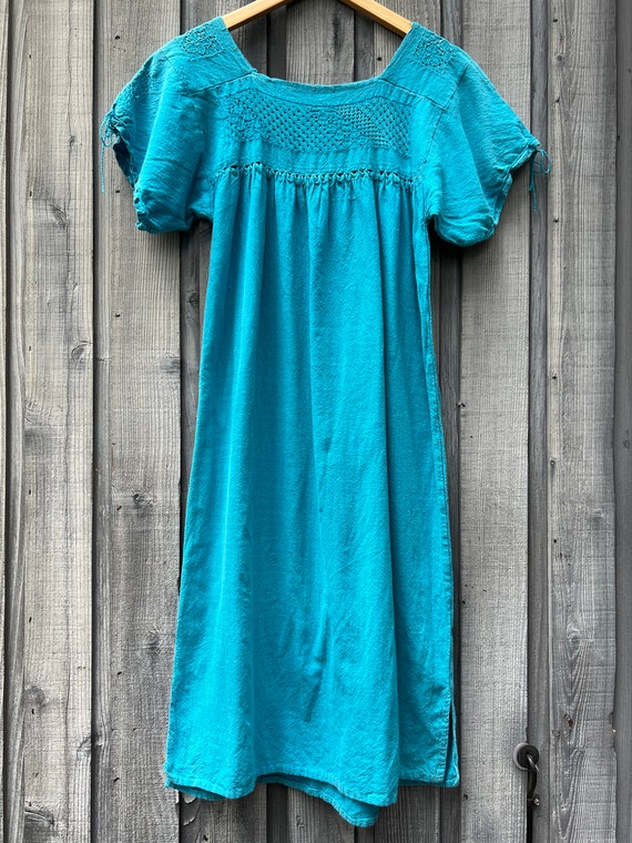 Vintage Cotton Sun Dress // blue dress, summer dr… - image 8