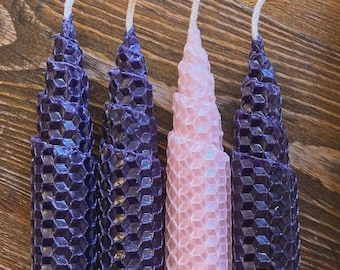 100% Beeswax Advent Candles DEEP PURPLE Three Styles Available (STANDARD pictured in this first photo) Christian Culture Home Activity