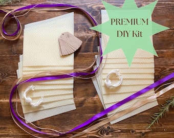 Premium Beeswax Candle Kit Diy Craft Beginner Friendly Handmade Gift Making Set Natural Materials Cotton Wick Candlemaking Supplies Complete