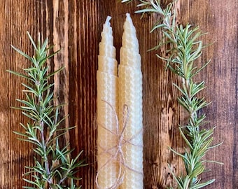 Extra Tall Beeswax Taper Candle Pair Elegant Table Decoration Mantle Centerpiece Wedding Dining Statement Stick Sixteen Inch Dramatic Height