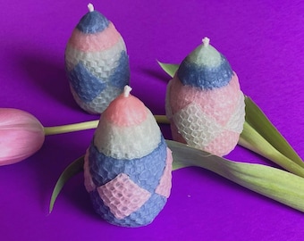 Easter Egg Candle Gift Set Easter Decoration Spring Centerpiece Table Decor Kitchen Display Handmade Beeswax Natural Material Eco Friendly