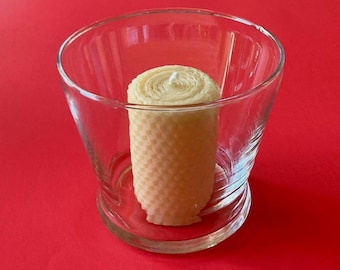 Beeswax Pillar Candle Glass Holder Minimalist Design Home Accent Table Centerpiece Natural Lighting Eco Friendly Birthday Gift Idea Men Room