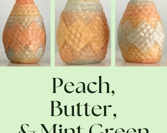 Beeswax Egg Candle Natural Honey Scent Spring Decor Accent Piece Easter Decoration Item Handmade Light Gift Idea Home Peach Pastel Tricolor