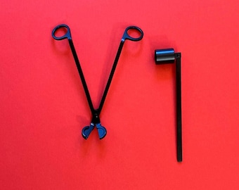 Black Candle Snuffer Candle Tool Flame Extinguisher Long Handle Rotating Head Accessory Design Modern Elegant Metal Finish Stainless Steel