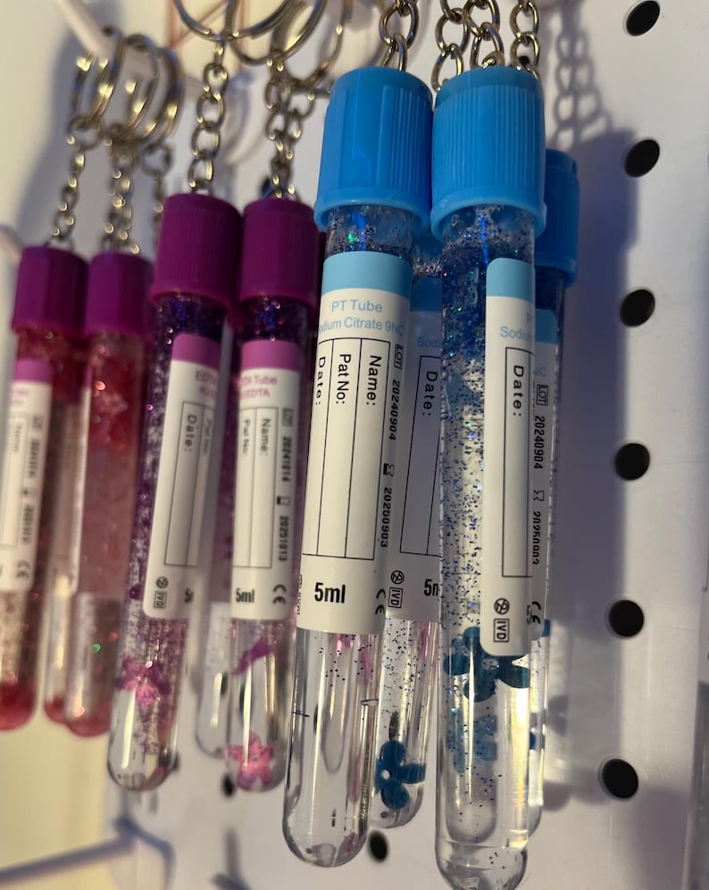 Phlebotomy Glitter Tube Keychain - Etsy