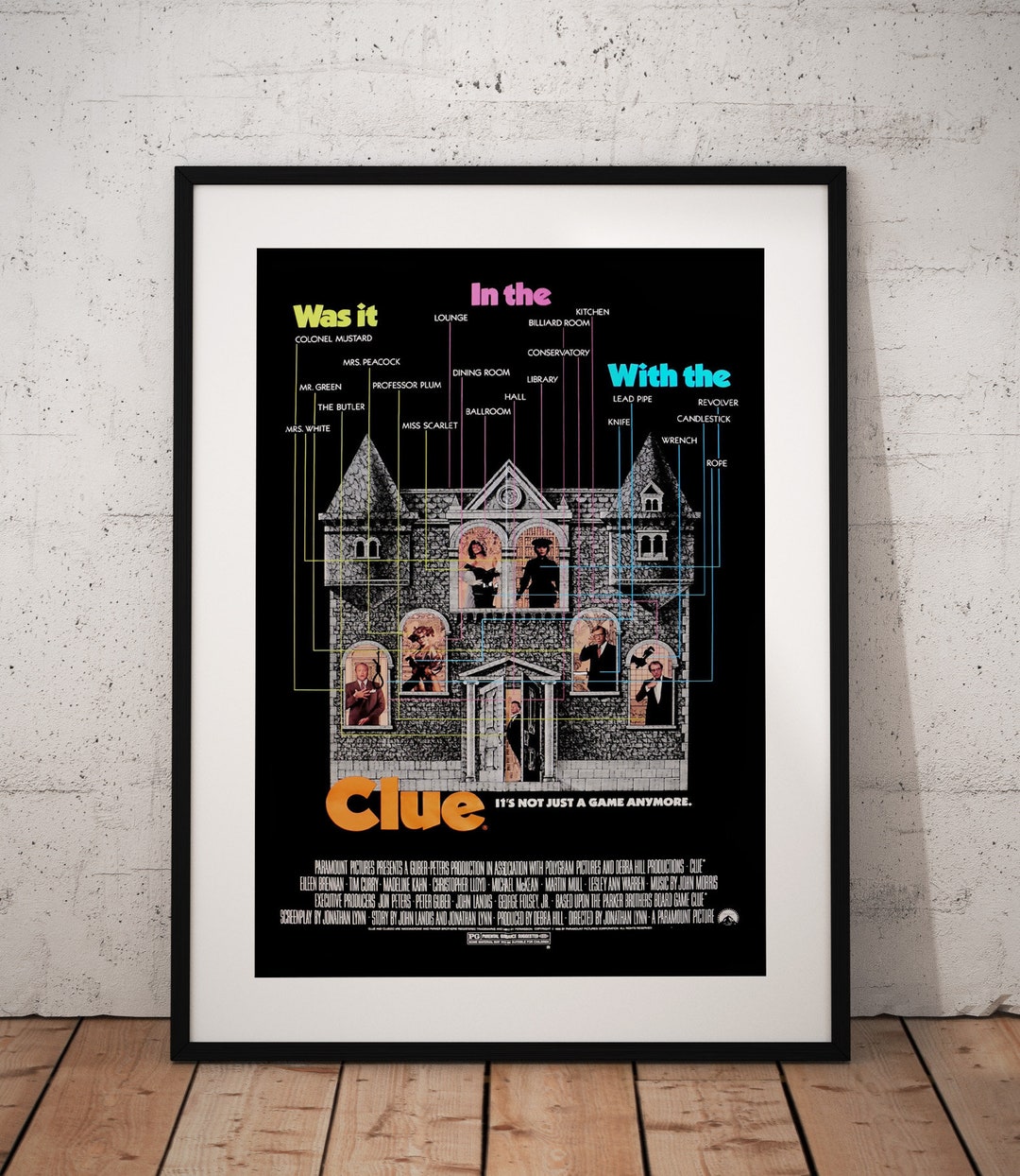 Clue 1985 Movie Film Poster A4/A3 Framed Options Available Etsy UK