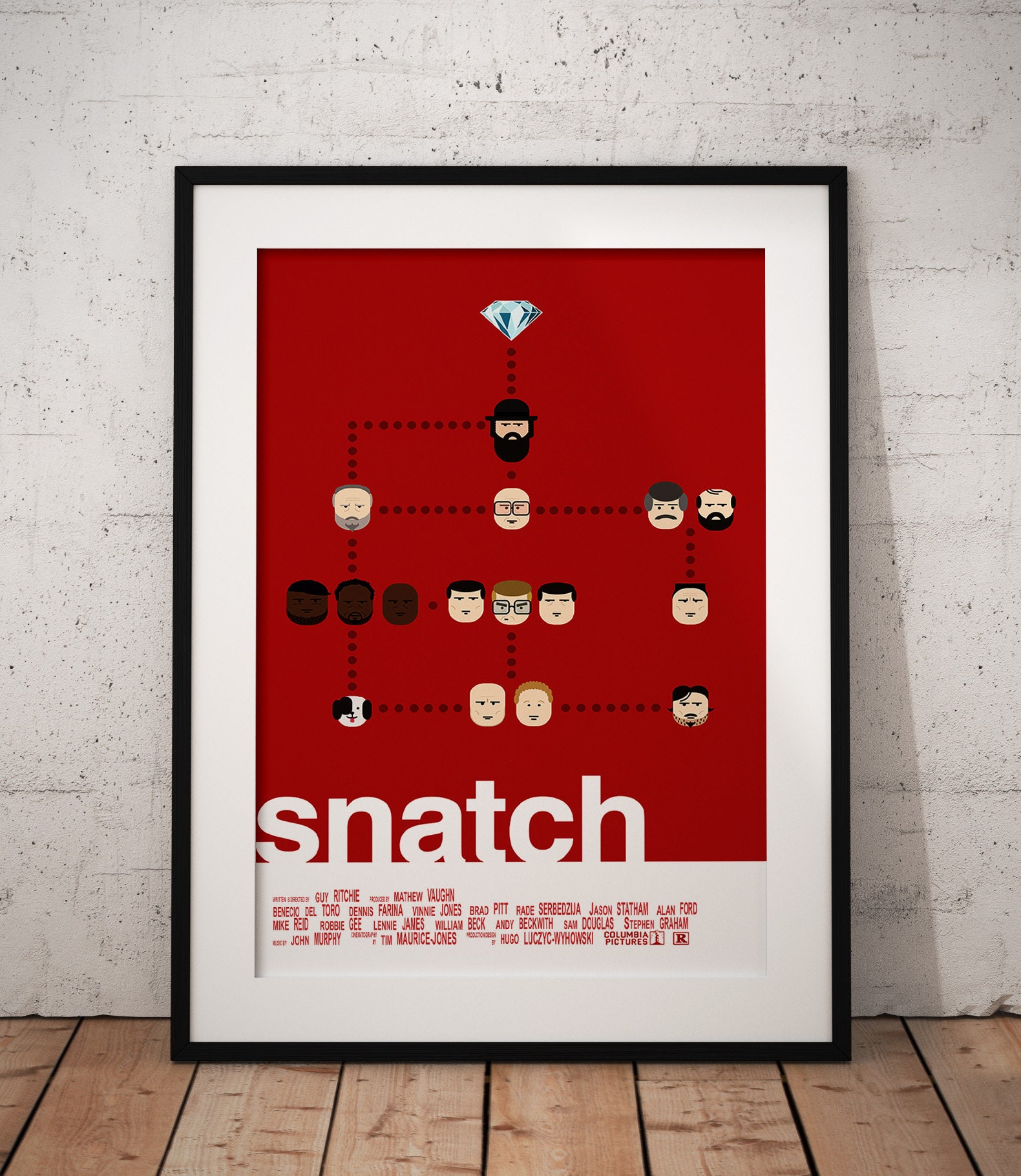 Snatch Movie Film Poster A4/A3 Framed Options Available 