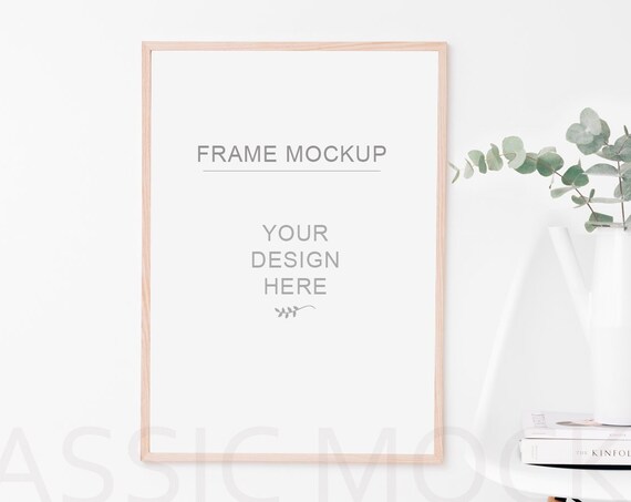 Digital Minimal Wooden Frame Mockup Interior Mockup Smart Object