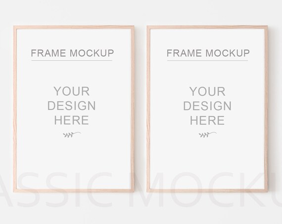 Set Of 2 Portrait Wooden Frame Mockup Vertical Frame