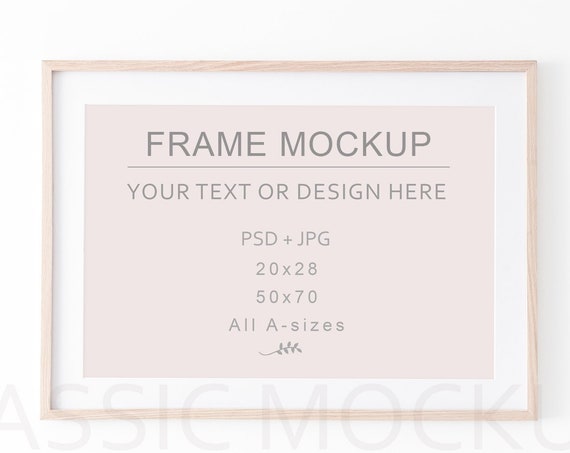 Wooden Frame Mockup With Mat Wall Art Mock Up