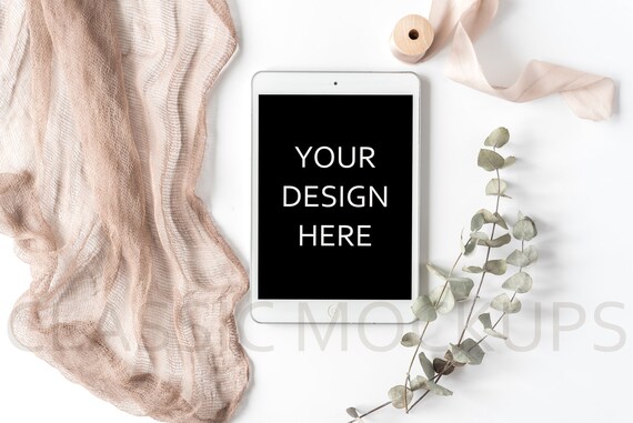 Stationery Tablet Mockup Psd Ipad Template To Show Text