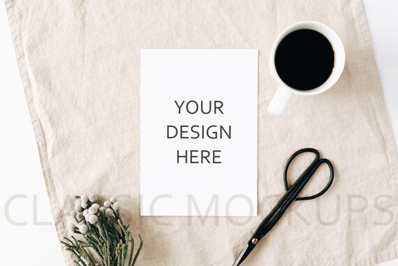 Classic Wedding Stationary Card Mockup Styled Stock Photography