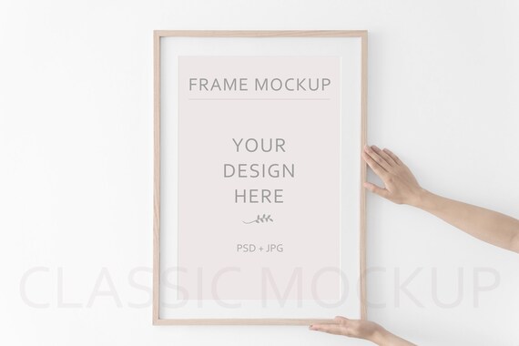 Frame Mockup Mat Portrait Wooden Frame Mockup With Mat