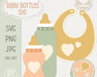 Baby Bottle SVG Clipart: Baby Shower Cut Files (Digital Download)