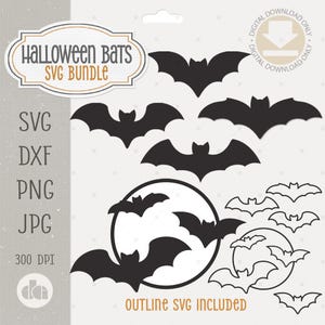 Halloween Bats SVG Bundle: Spooky Bat Clipart for Cricut & Silhouette, Instant Download