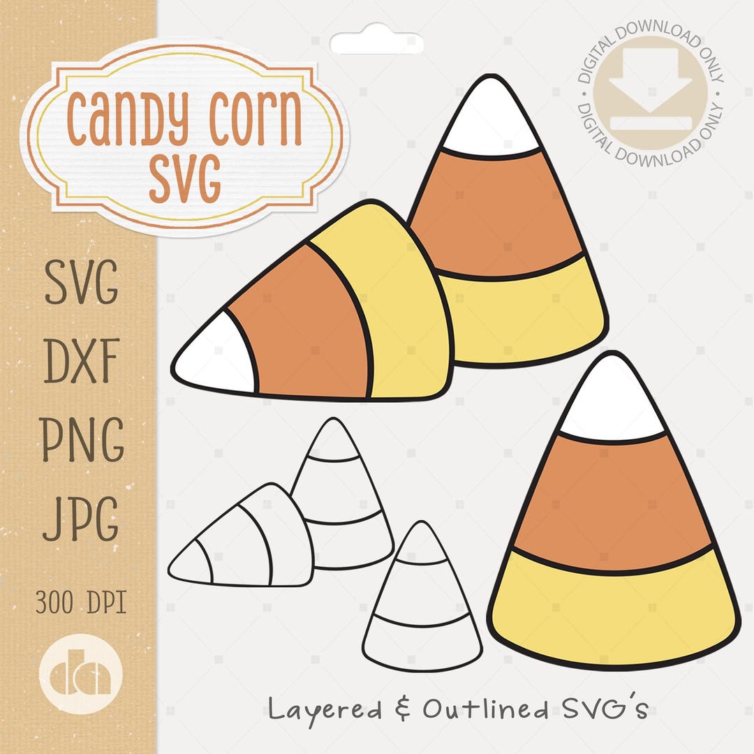 Candy Corn SVG, DXF Cut Files: Halloween Clipart, Instant Downloads - Etsy