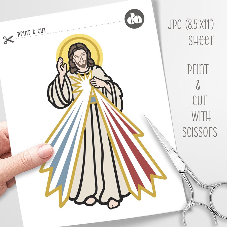 Mercy Cut Out Divine Mercy SVG: Layered Catholic Cut Files, Catholic Art Clipart ...