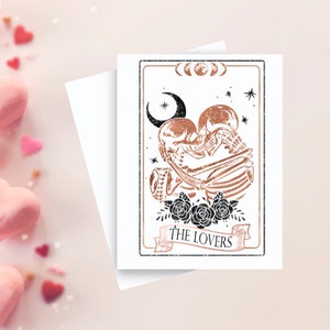 Carta de San Valentín del esqueleto del Tarot de los amantes