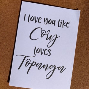 Boy Meets World Inspired Love Card Topanga en Cory