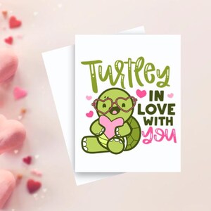 Turtley in Love With You Cute Valentine&#39;s Greeting Card