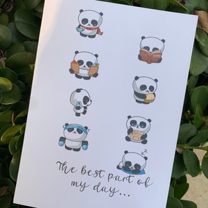 Cartão de romance panda
