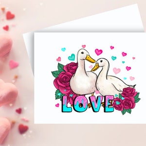 Duck Love Romance Valentine&#39;s Card