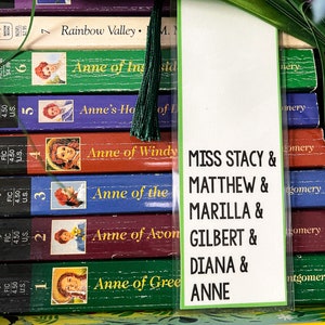 Anne of Green Gables Main Character List Tassel Bookmarks