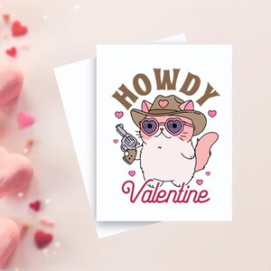 Cowboy Kitty Funny Valentine&#39;s Greeting Card