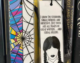 Wednesday Themed Tassel Bookmarks