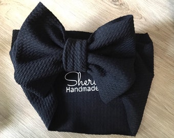 Black Headband; Oversized Headband; Big Bow Headband