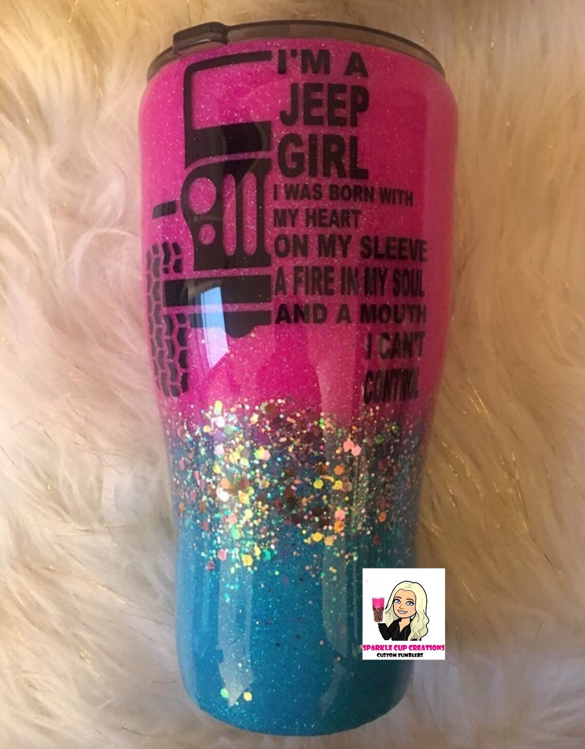 I Am a Jeep Girl Glitter Tumbler Jeep Girl Jeep Tumbler Etsy