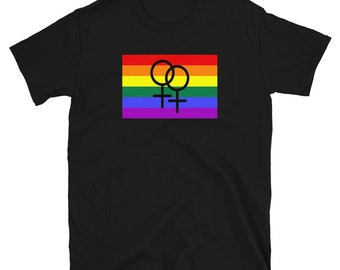 Lesbian Pride Rainbow Flag  Flag T Shirt / Pride Gifts / LGBT Gifts / Gay Pride Sexuality Shirts