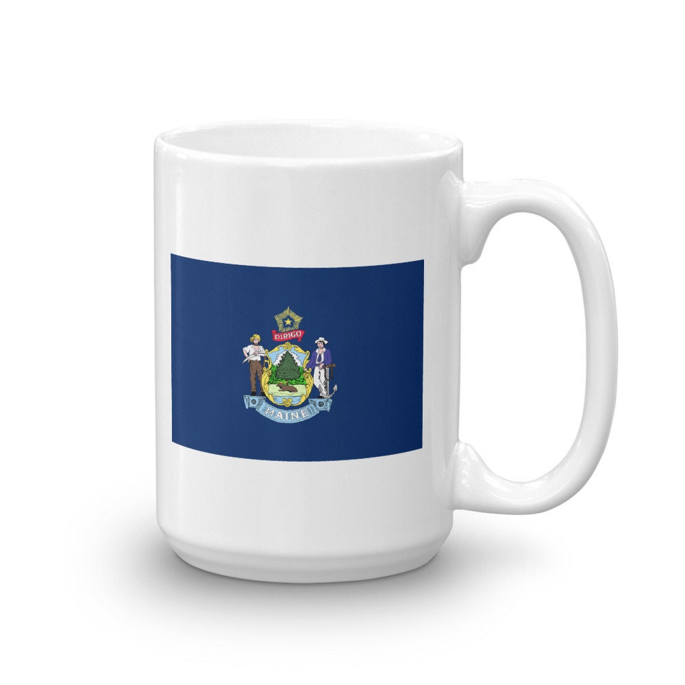 State Mugs Maine Mug, US State Flag Mug / Flag Coffee Cup / Ancestry Gifts / DNA ...