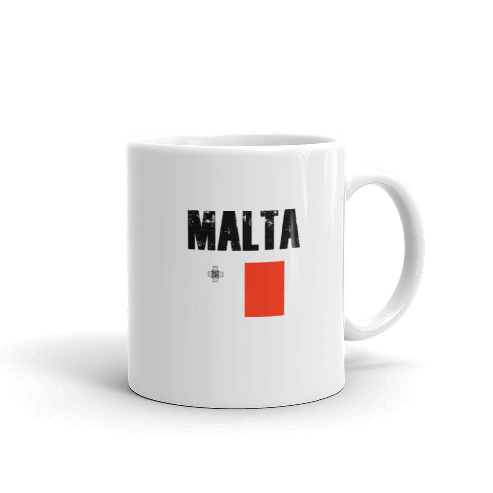 Vintage Distressed Style Malta Flag Mugs Unique Coffee Mug, Coffee Cup