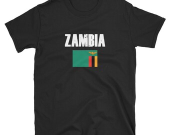 Vintage Distressed Style - Zambia Shirt Flag T Shirt  / Flag Shirt / Ancestry Gifts / DNA Gifts / Genealogy Gift Shirt