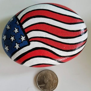 American Flag Painted Rock: Patriotic 4th of July Decor