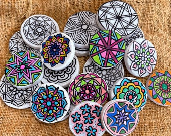 Kit di pietre da colorare per adulti: Mandala fai da te, Pietre della gentilezza (set da 10)