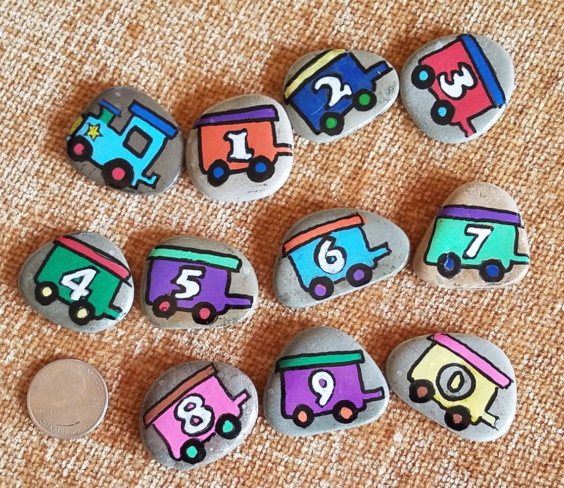 Learn to Count Painted Rocks Counting Stones Perfect for | Etsy
