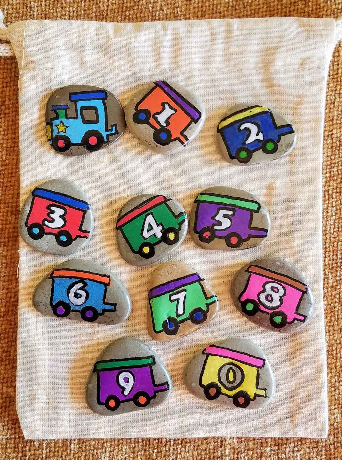 Learn to Count Painted Rocks Counting Stones Perfect for | Etsy