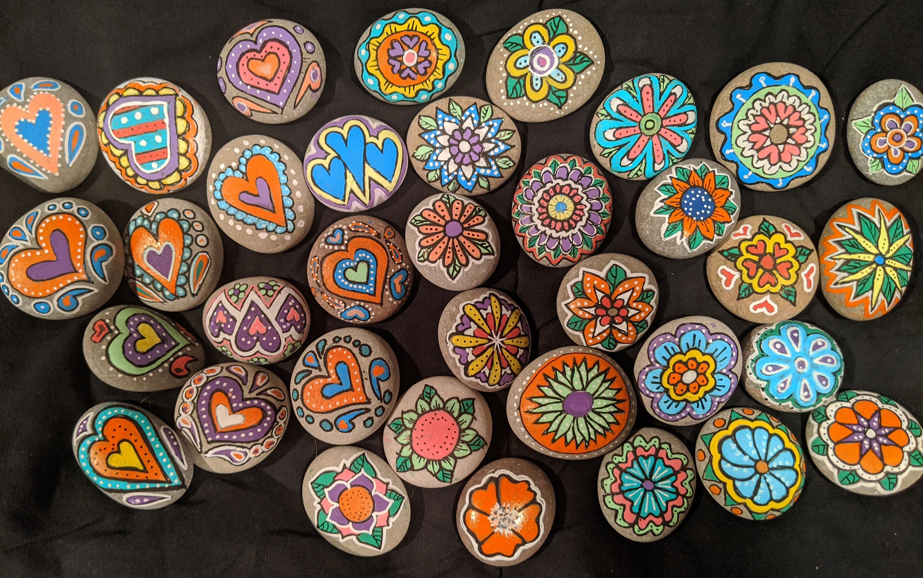 assortment of painted rocks, kindness rocks, hand painted flower themed rocks, wedding favor painted rocks, party favor rocks,Table favors