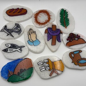 Christian Story Stones | Resurrection Story Stones | Easter Story Stones | Lenten activity | Easter Basket gift | Story of Jesus
