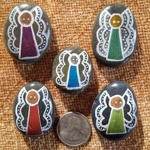 Taschenengel, Engel bemalter Stein, Kunststein, Geschenk für sie, inspirierendes Geschenk, Engel, kleines Geschenk für Freundin, Geschenk der Ermutigung