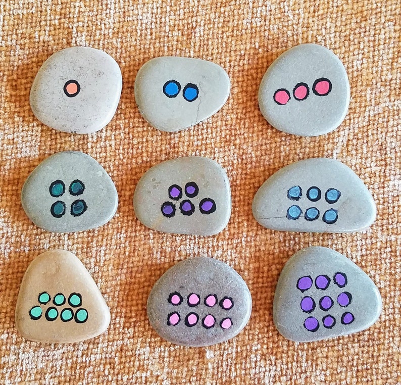 Learn to Count Painted Rocks Counting Stones Perfect for - Etsy
