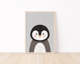Kunstprint pinguïn kinderkamer – poster babydieren (digitale download)