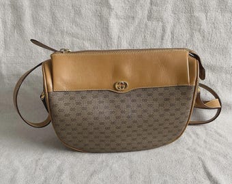 Vintage Gucci Monogram Coated Canvas Crossbody Bag