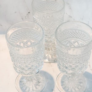 Vintage Anchor Hocking Wexford Clear Goblet Large Wine Glasses Set of 3