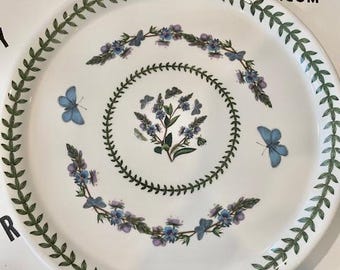 Vintage Portmeirion Botanic Garden Buffet Plate Blue Butterfly 10.75"