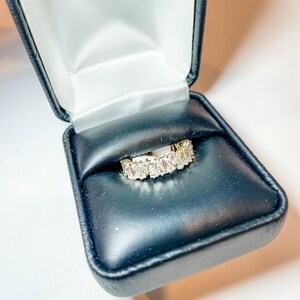 Baguette CZ Eternity Band Gold with White Stone - Water Resistant Jewelry