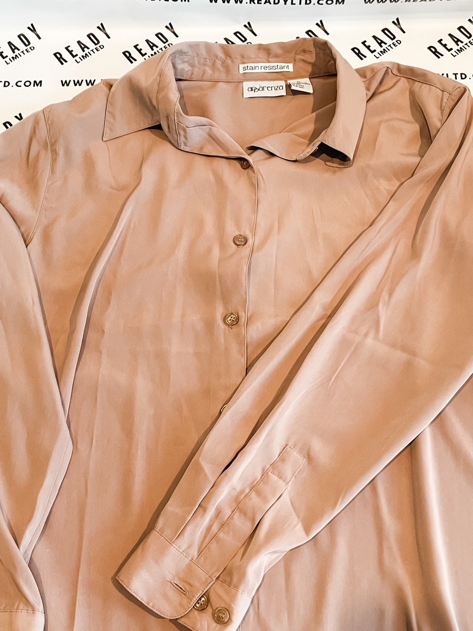 Vintage Apparenza Nude Long Sleeve Button up Shirt Blouse XL - Etsy, image size:960x1280