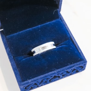 Two Finish Stainless Steel Double Middle Ridged Ring